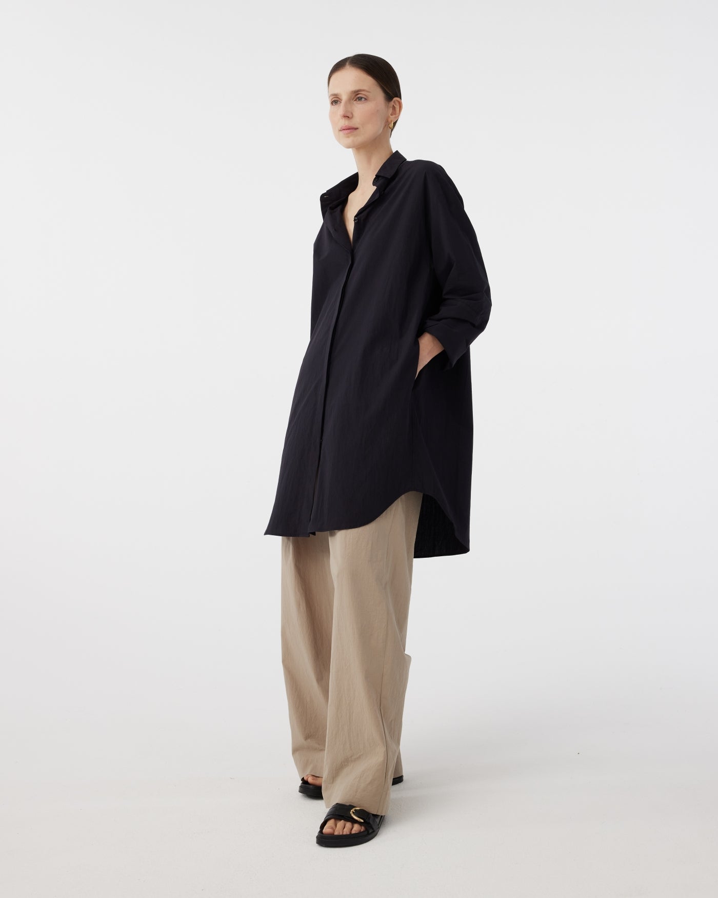 Bluse mit Mohnmuster | Schwarz Bluse mit Mohnmuster | Schwarz