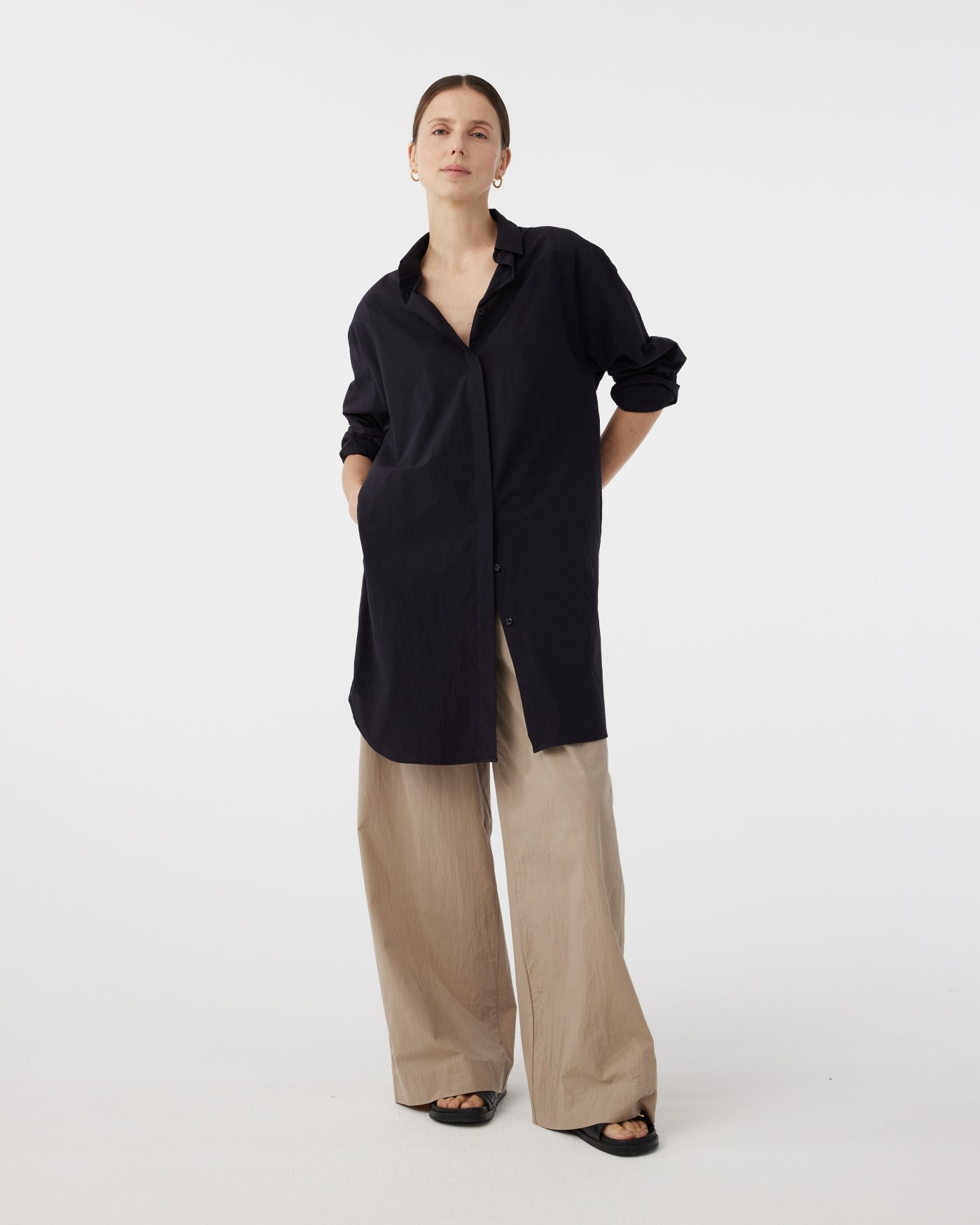 Bluse mit Mohnmuster | Schwarz Bluse mit Mohnmuster | Schwarz