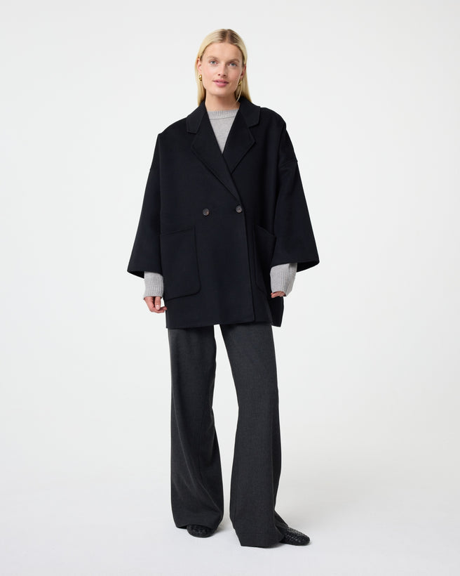 Cape Coat | Black Cape Coat | Black