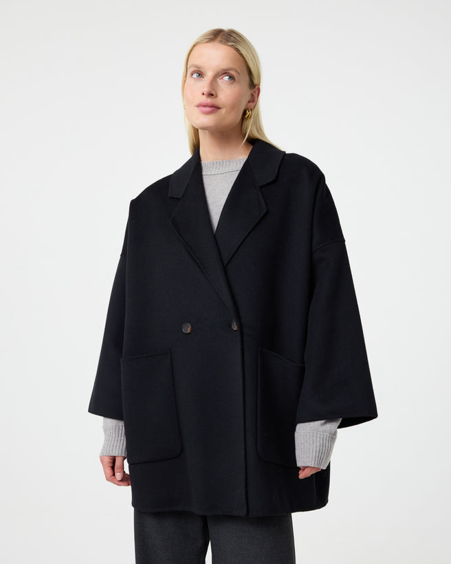 Cape Coat | Black Cape Coat | Black