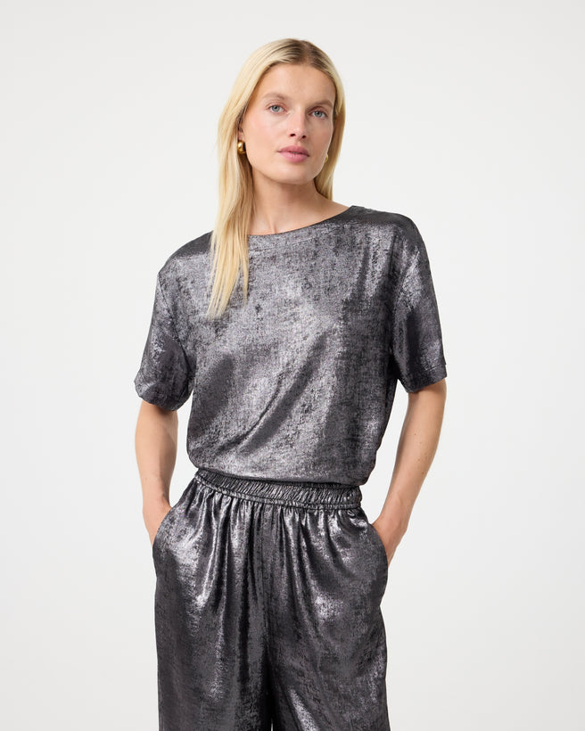 Varah Top | Metallic Grey Varah Top | Metallic Grey