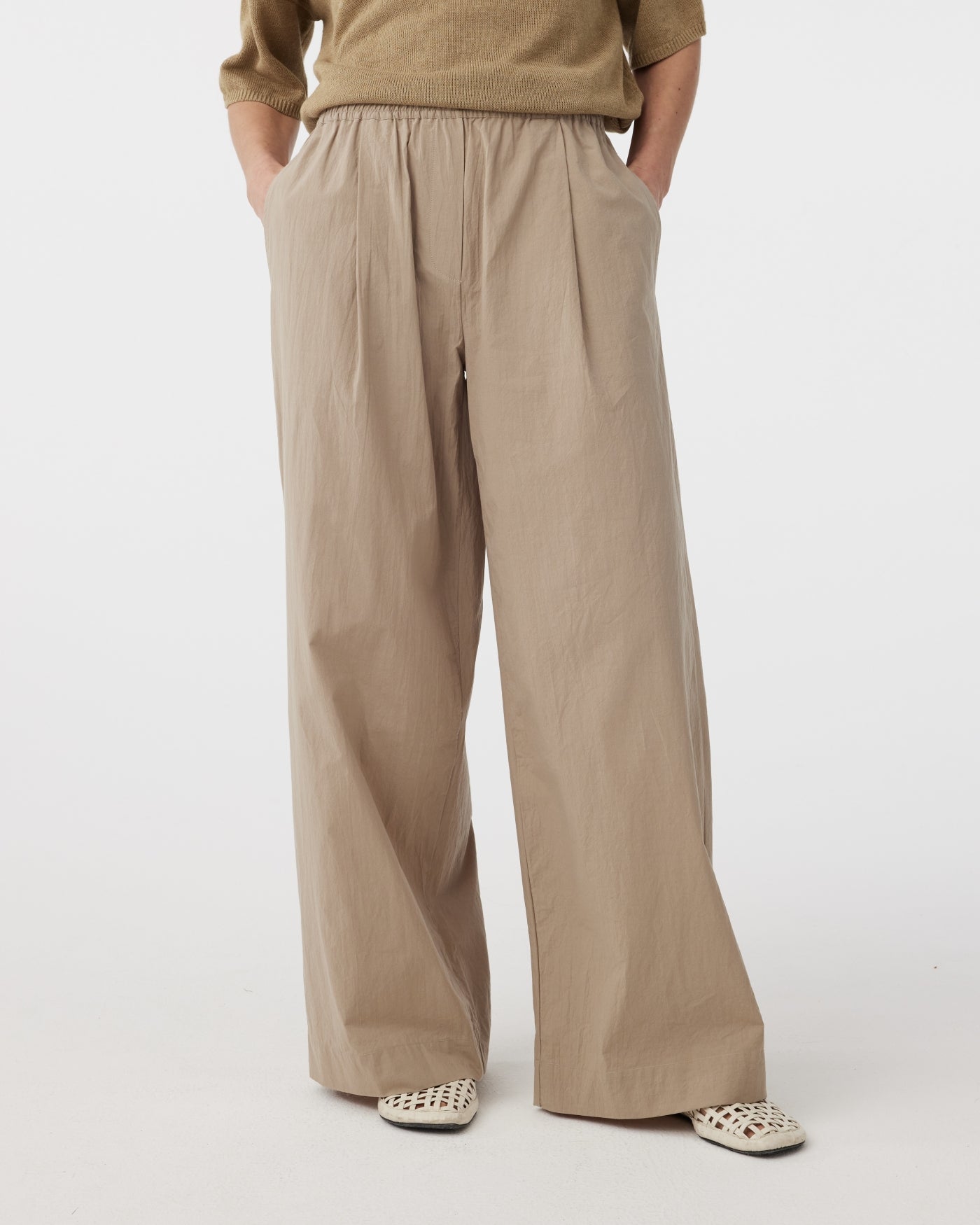 ★2025SS新作★KIRSH★KIRSH PLAIN ULTRALIGHT HALF PANTS SHINROAD Women's slit casual pants Elastic Waistband Flared