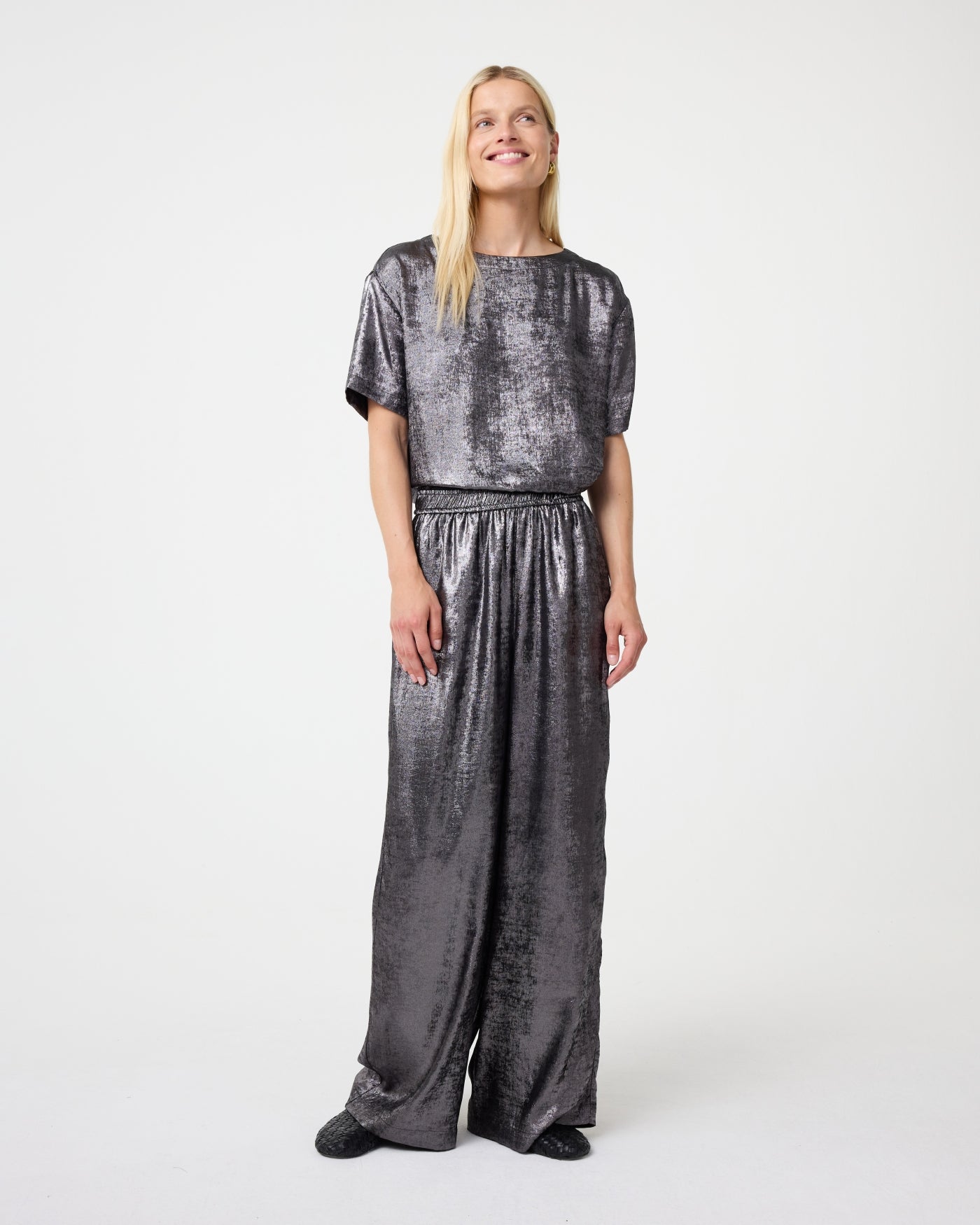 Varah Top | Metallic Grey
