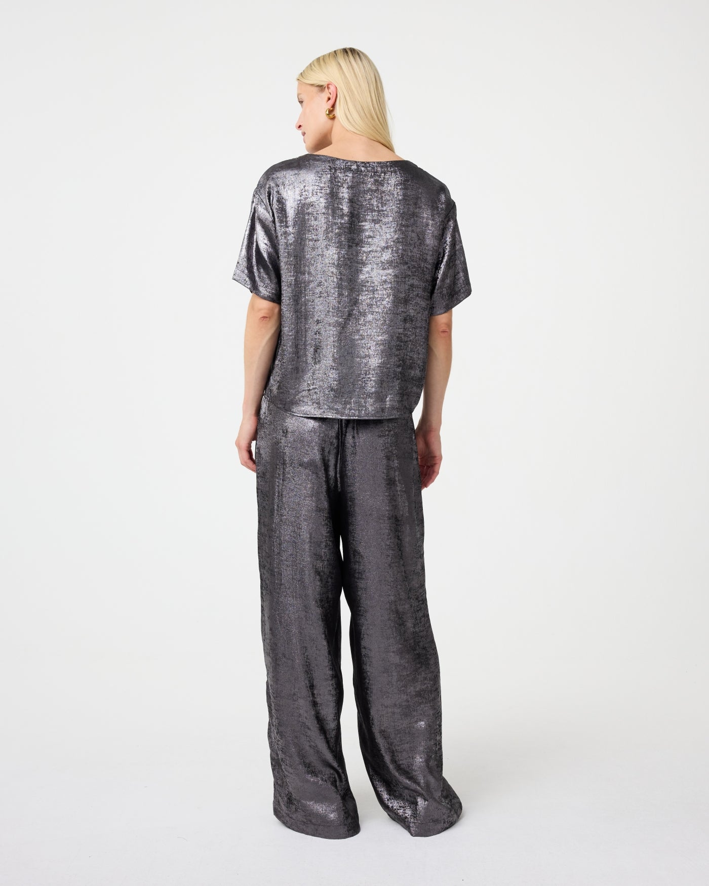 Varah Top | Metallic Grey