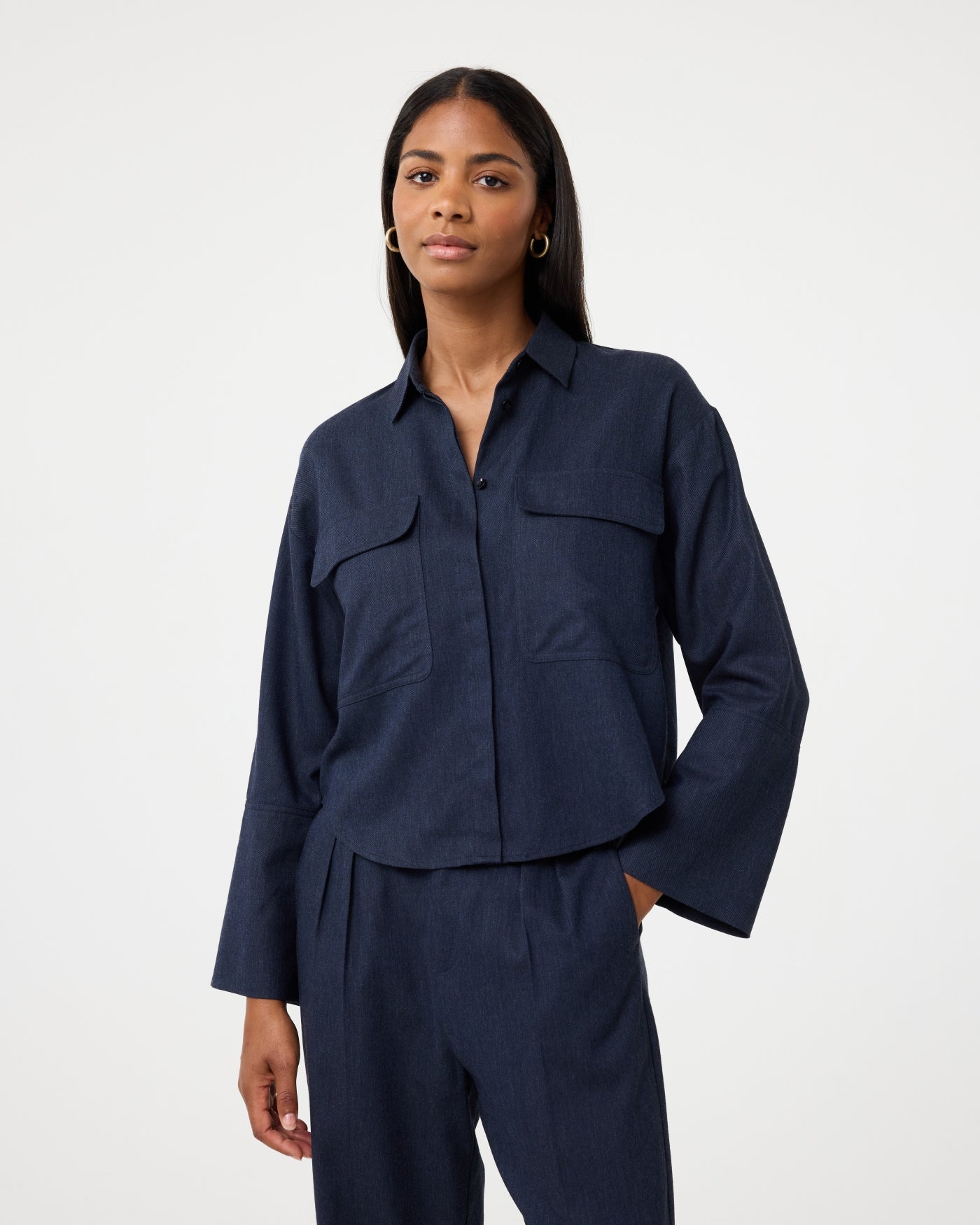 Cara Blouse | Night Blue