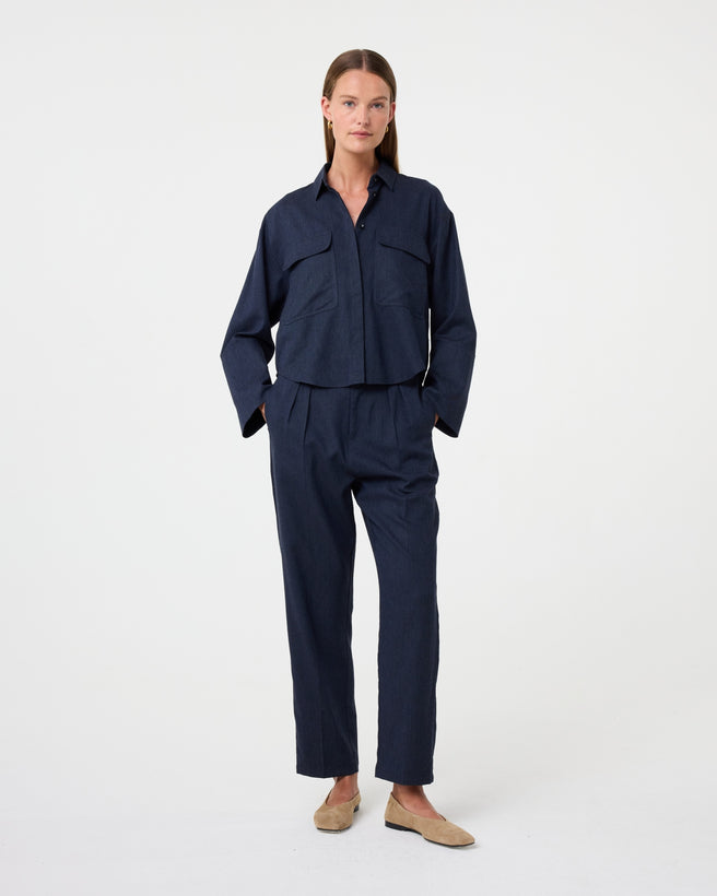 Cara Blouse | Night Blue