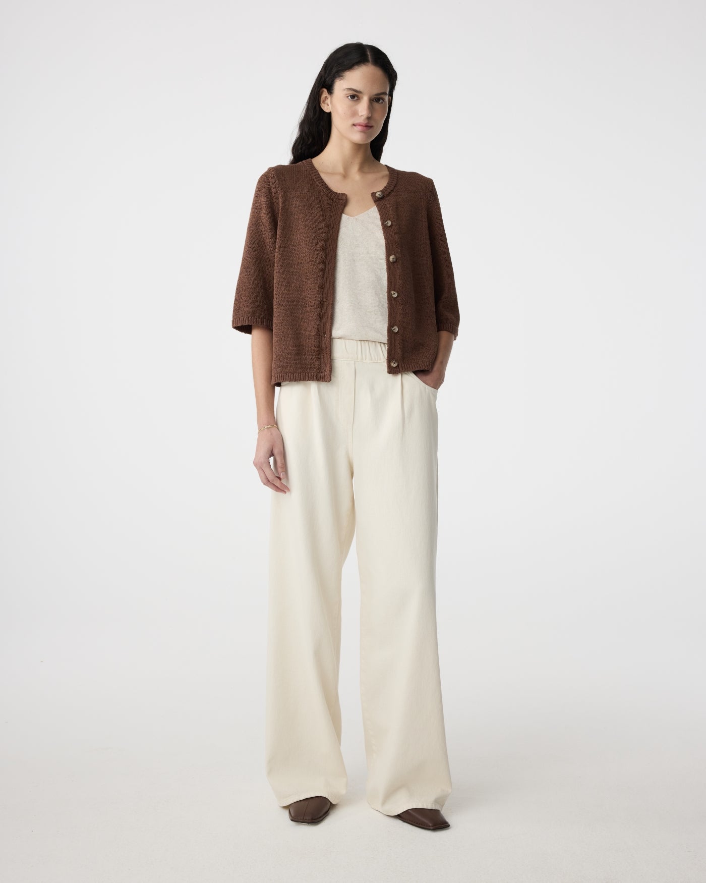 Ally Cardigan | Mid Brown