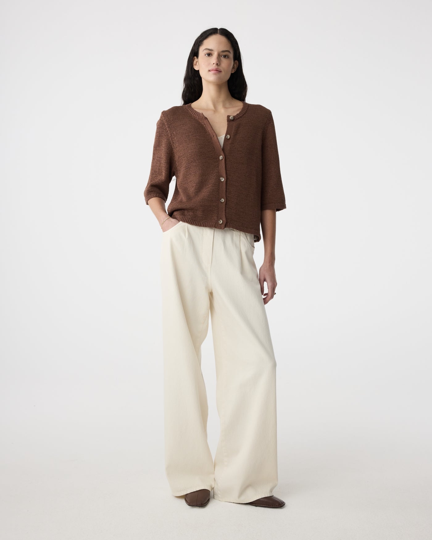 Ally Cardigan | Mid Brown