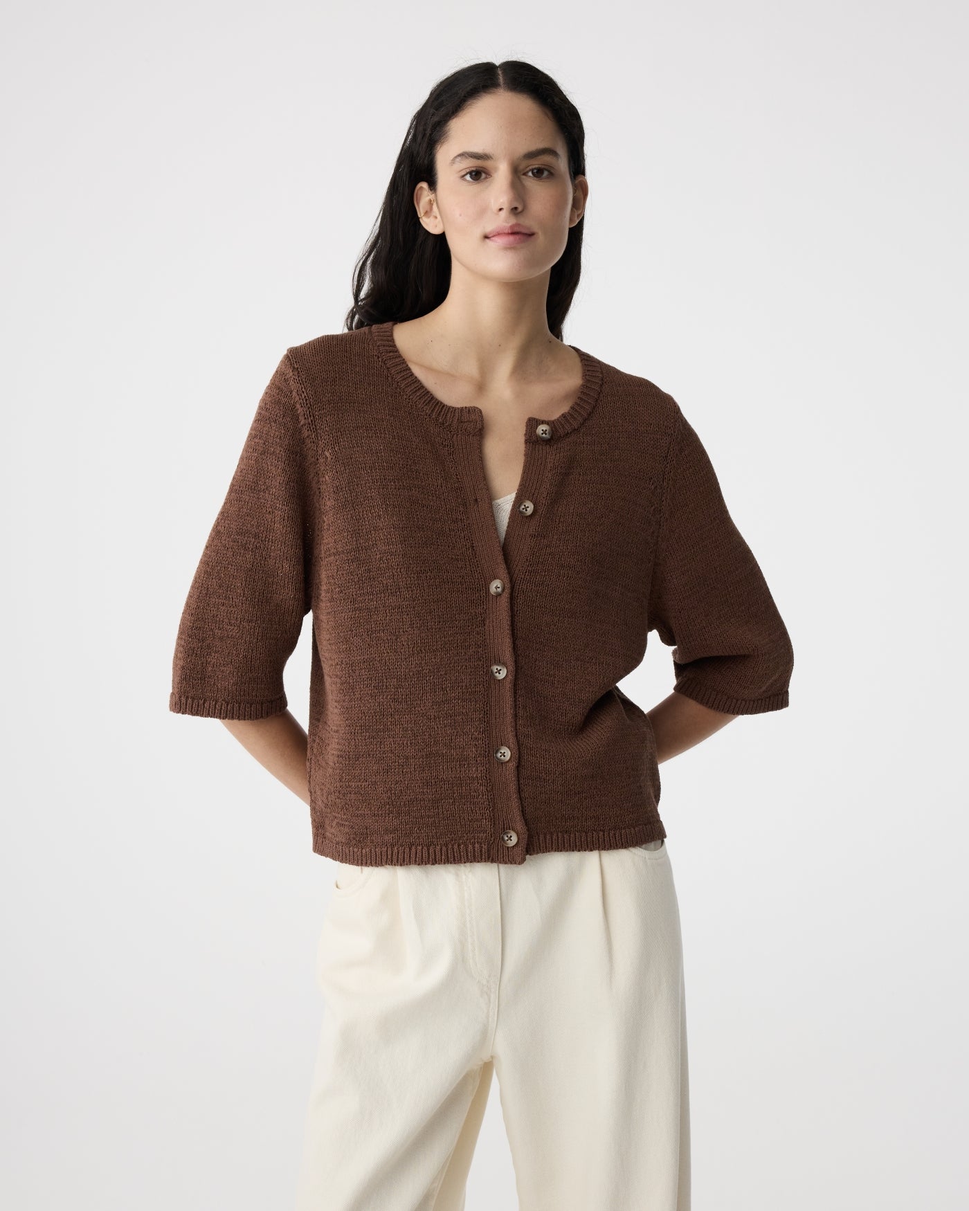 Ally Cardigan | Mid Brown