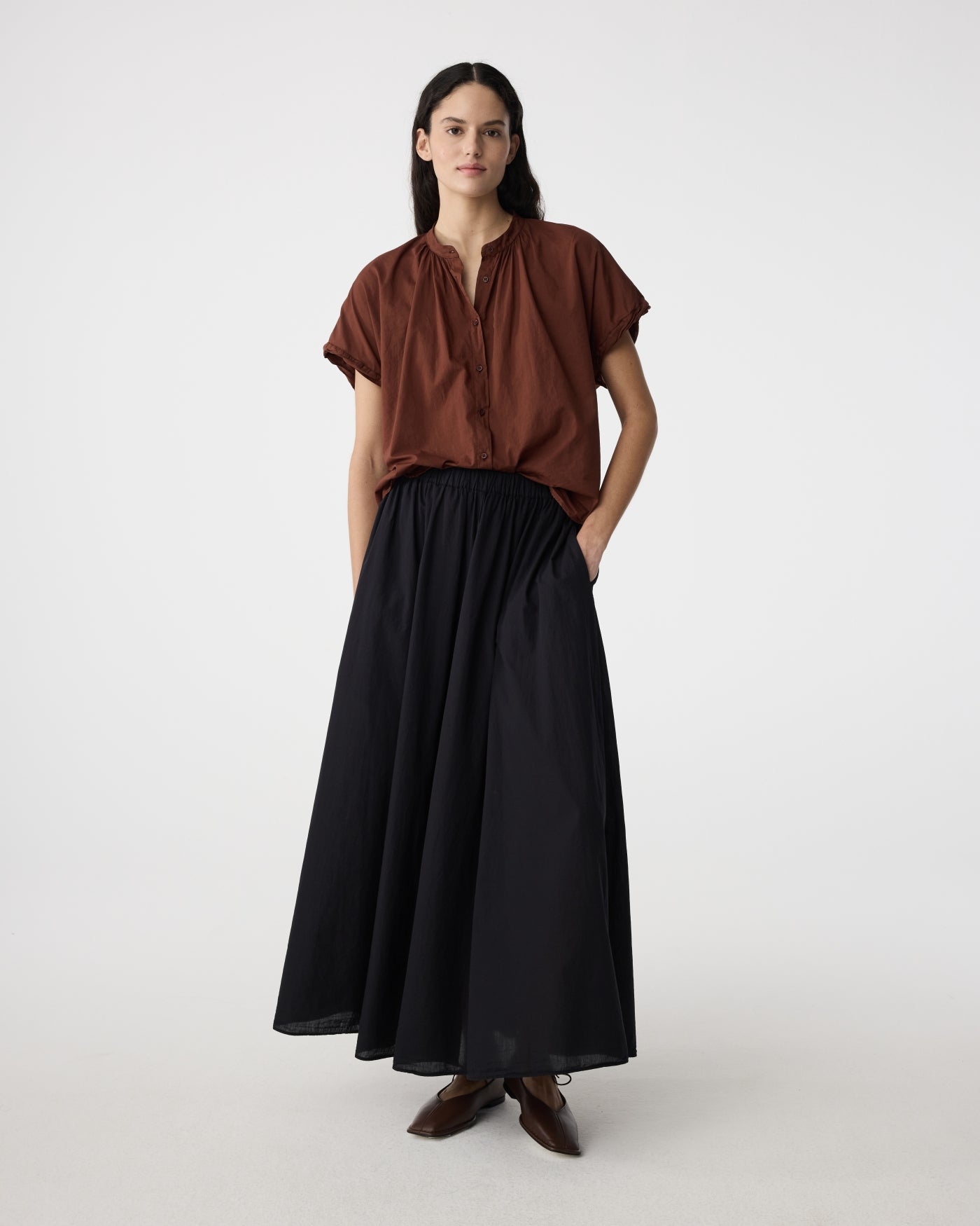 Lotus Blouse | Mid Brown