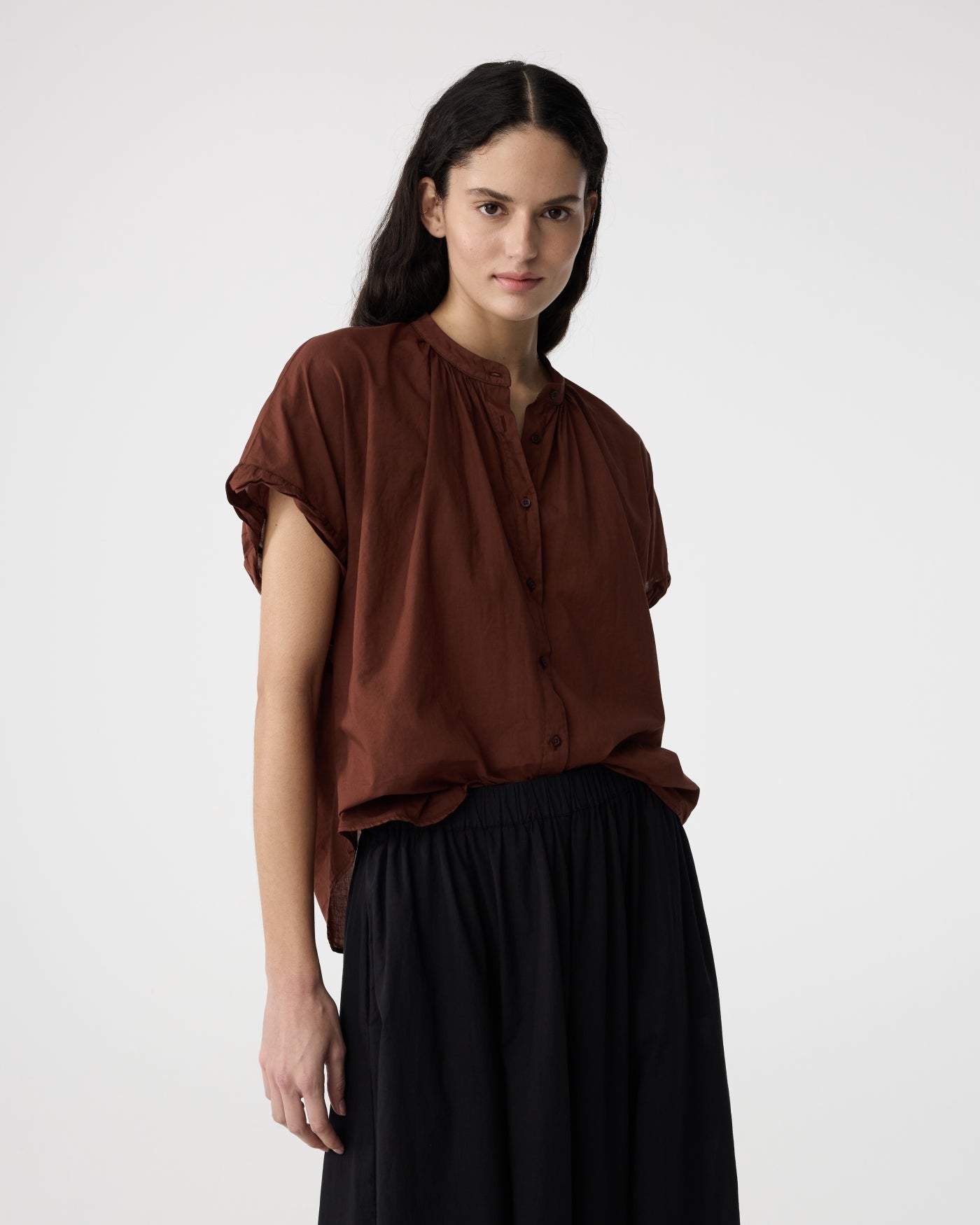 Lotus Blouse | Mid Brown