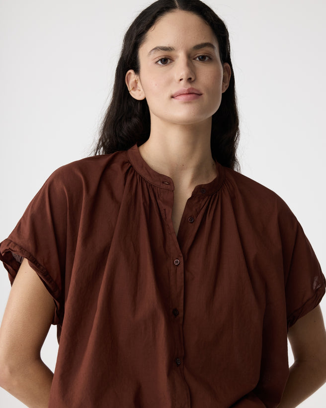 Lotus Blouse | Mid Brown