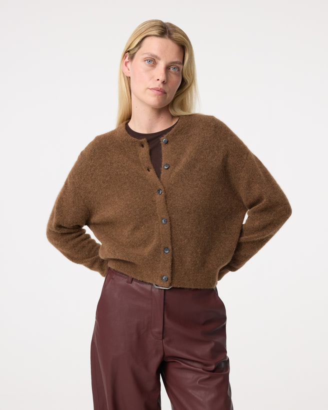 Britney Cardigan | Mid Brown