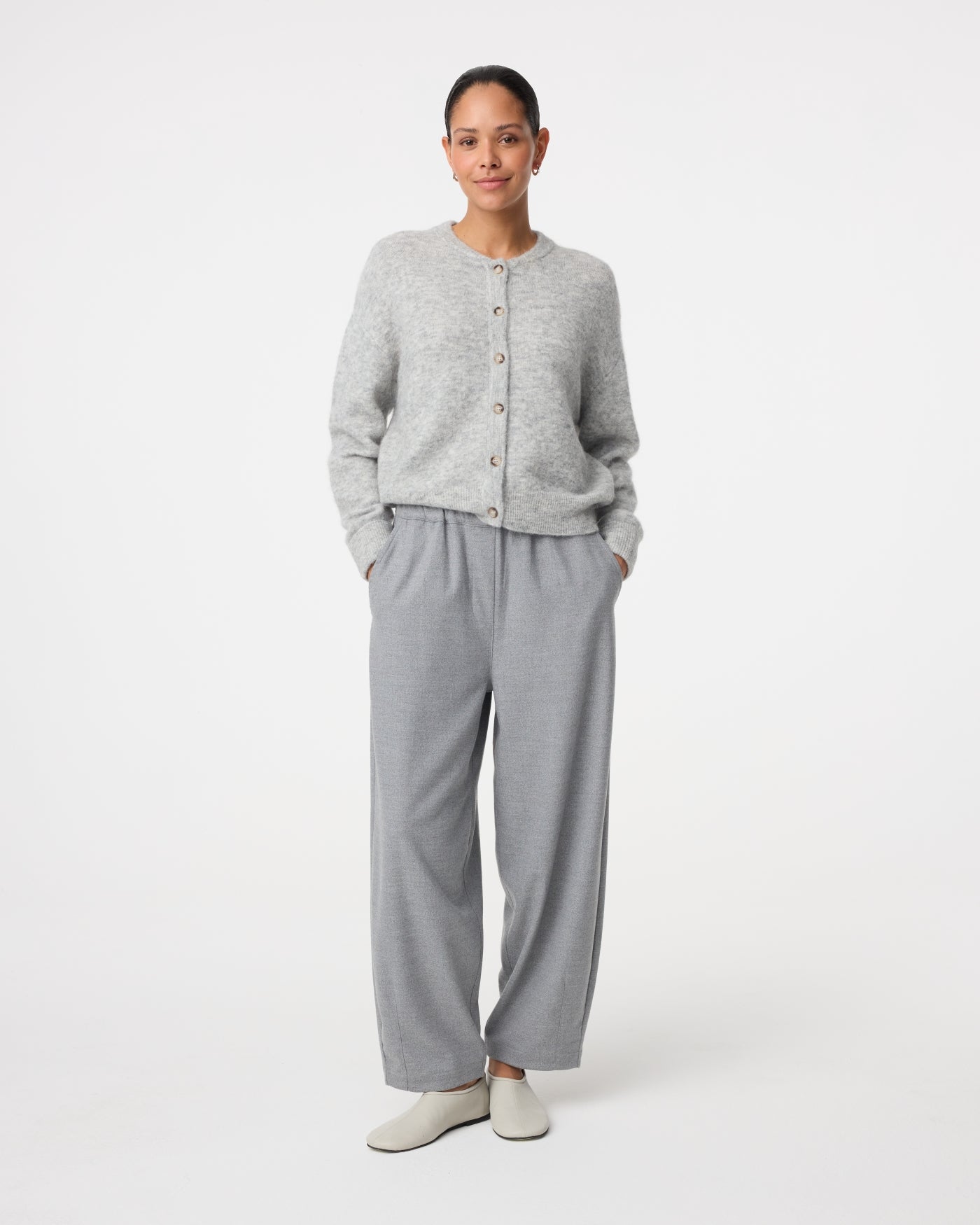 Britney Cardigan | Grey Melange