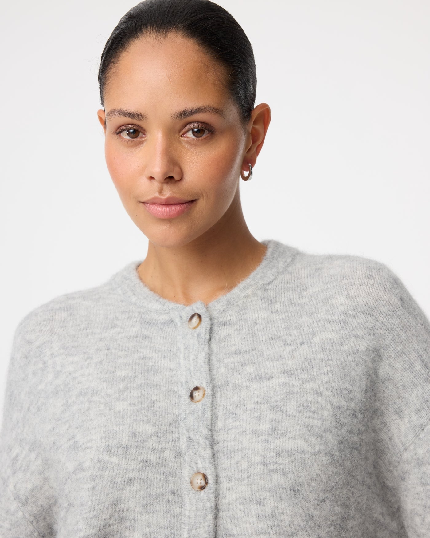 Britney Cardigan | Grey Melange