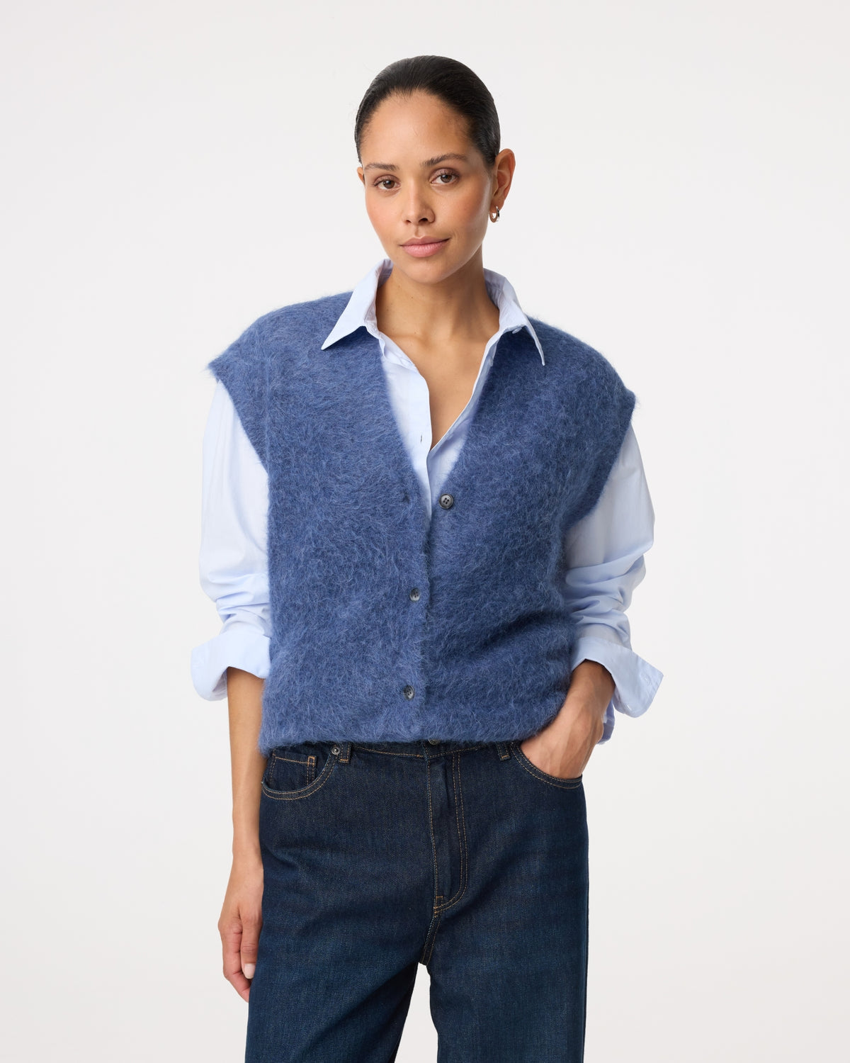 Constanze Cardigan | Mid blue