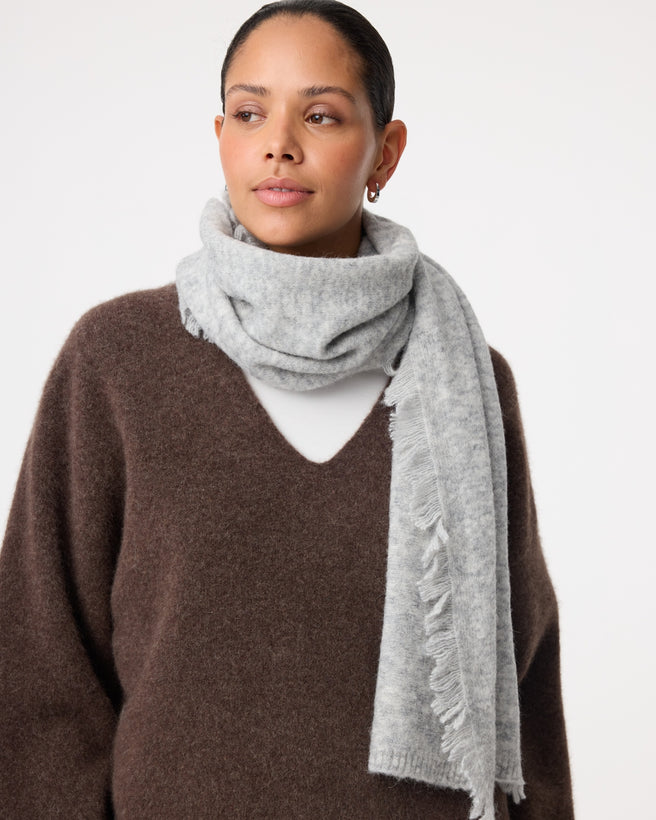 Fringe Scarf | Grey Melange