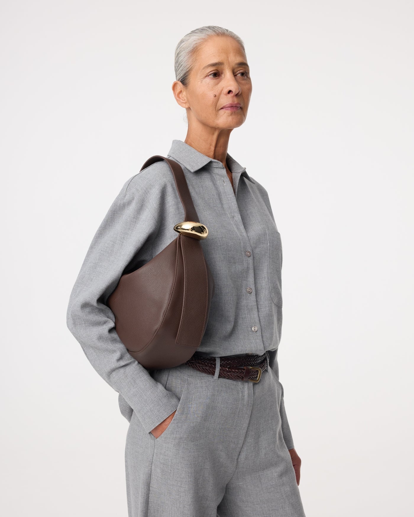 Kirù - Zaha Buckle Bag | Mid Brown