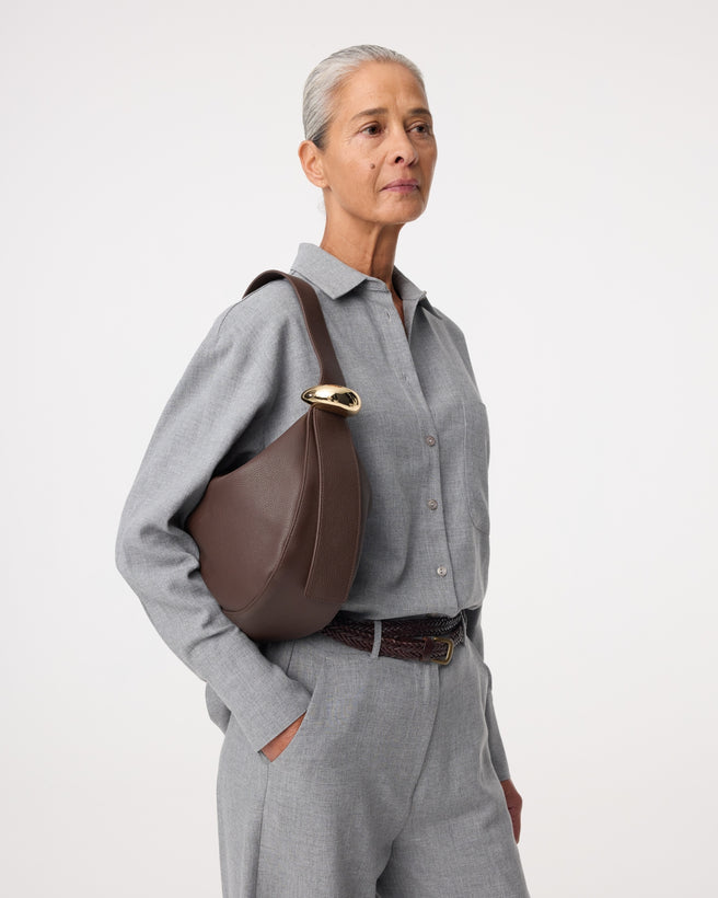 Kirù - Zaha Buckle Bag | Mid Brown