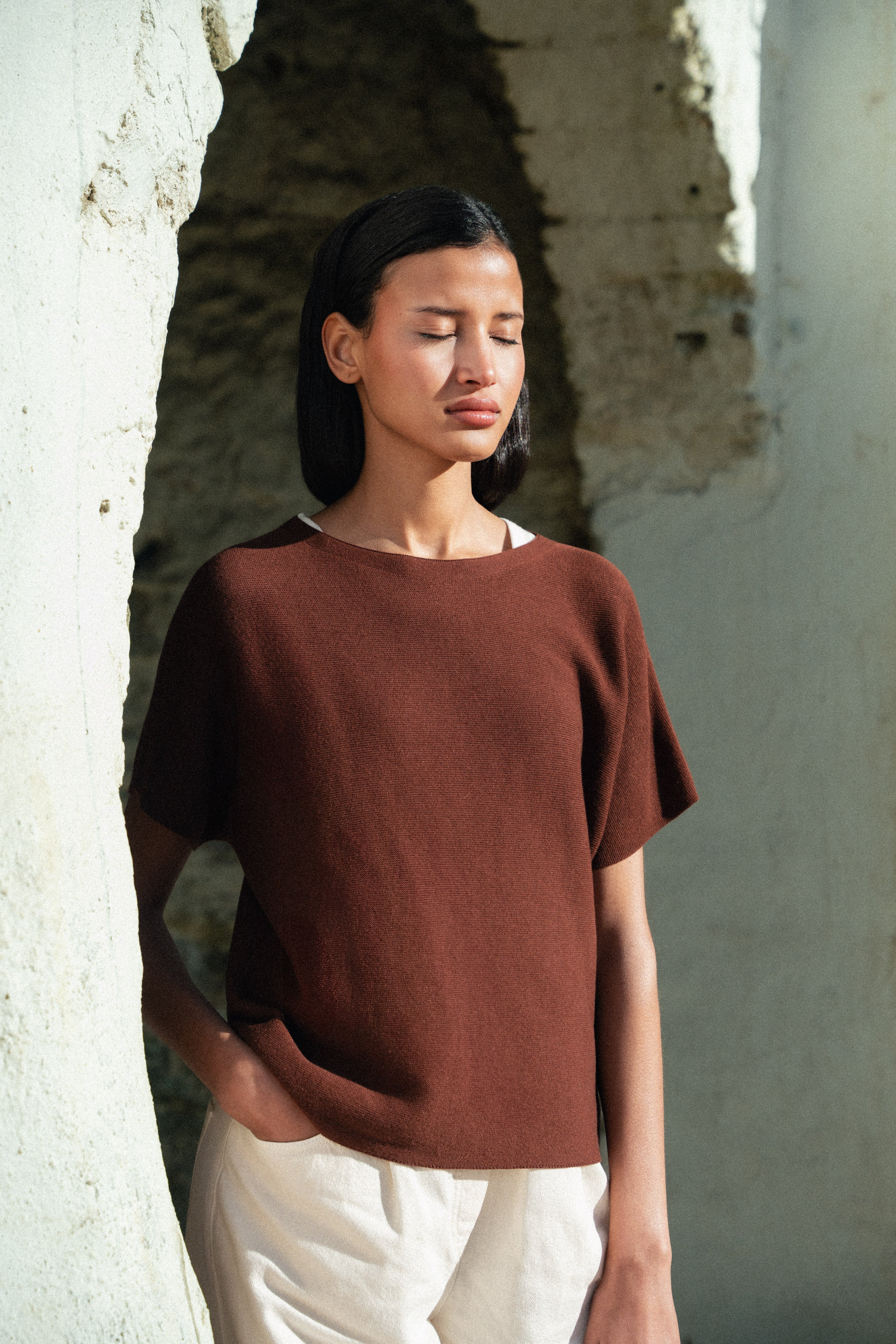 Eva Top | Mid Brown
